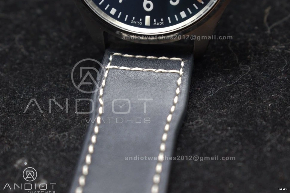 Edition A32111 1:1 Blue Mark Dial Pilot IW328203 on Leather ZF XX Best Dark Strap Blue 1203